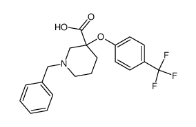 1-Benzyl-3-(4-trifluoromethyl-phenoxy)-piperidine-3-carboxylic acid结构式