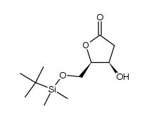 5-tert-butyldimethylsilyl ether of (4R,5R)-4-hydroxy-5-hydroxymethyltetrahydrofuran-2-one结构式