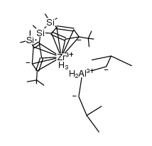 meso-Me2Si(2-Me3Si-4-Me3C-C5H2)2ZrH(μ-H)2Al(i-Bu)2结构式