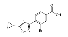 3-Bromo-4-(5-cyclopropyl-1,2,4-oxadiazol-3-yl)benzoic acid Structure