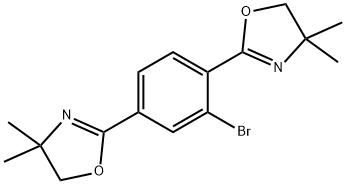 2,2'-(2-溴-1,4-亚苯基)双(4,4-二甲基-4,5-二氢恶唑)结构式