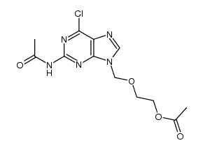 9-[(2-acetoxyethoxy)methyl]-2-acetylamino-6-chloro-9H-purine Structure