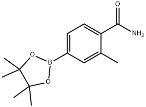 Pinacol 3-methyl-4-carbamoyl phenylboronic acid Structure