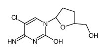 4-amino-5-chloro-1-[(2R,5S)-5-(hydroxymethyl)oxolan-2-yl]pyrimidin-2-one结构式