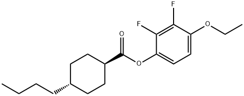 Cyclohexanecarboxylic acid, 4-butyl-, 4-ethoxy-2,3-difluorophenyl ester, trans- Structure