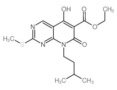 5-羟基-8-异戊基-2-(甲基硫代)-7-氧代-7,8-二氢吡啶并[2,3-d]嘧啶-6-羧酸乙酯结构式