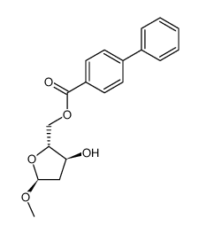 Methyl 2-Deoxy-3-O-(methylsulfonyl)-5-O-(4-phenylbenzoyl)-α-D-erythro-pentofuranoside Structure