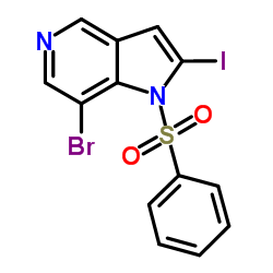 7-Bromo-2-iodo-1-(phenylsulfonyl)-1H-pyrrolo[3,2-c]pyridine Structure