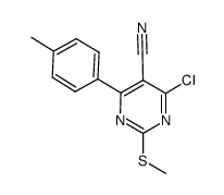 2-甲硫基-4-氯-5-氰基-6-对甲基苯基嘧啶结构式