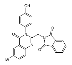2-[[6-bromo-3-(4-hydroxyphenyl)-4-oxoquinazolin-2-yl]methyl]isoindole-1,3-dione结构式