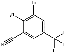 2-氨基-3-溴-5-(三氟甲基)苯甲腈结构式