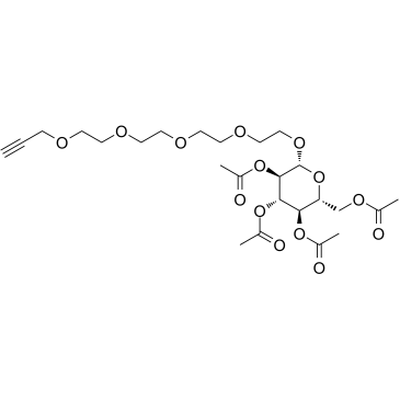 Propargyl-PEG4-tetra-Ac-beta-D-glucose structure