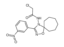 2-chloro-N-(3-(3-nitrophenyl)-1-oxa-2,4-diazaspiro[4.6]undec-2-en-4-yl)acetamide Structure