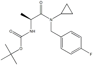 {(S)-1-[环丙基-(4-氟-苄基)-氨基甲酰]-乙基}-氨基甲酸叔丁酯结构式