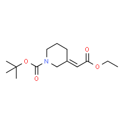 3-(2-乙氧基-2-氧亚乙基)哌啶-1-甲酸叔丁酯结构式