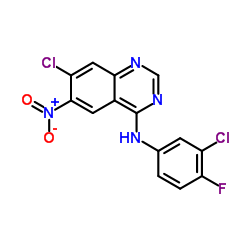 7-氯-N-(3-氯-4-氟苯基)-6-硝基-4-氨基喹唑啉结构式
