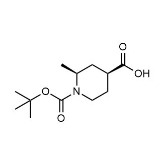 (2S,4S)-1-(叔丁氧基羰基)-2-甲基哌啶-4-羧酸结构式