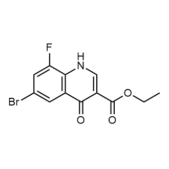 6-溴-8-氟-4-氧代-1,4-二氢喹啉-3-羧酸乙酯结构式