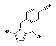 1-(4-cyanobenzyl)-2-mercapto-5-hydroxymethylimidazole结构式
