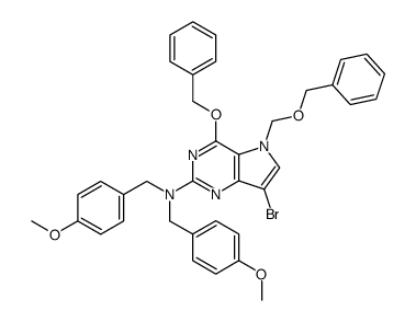 5H-Pyrrolo3,2-dpyrimidin-2-amine, 7-bromo-N,N-bis(4-methoxyphenyl)methyl-4-(phenylmethoxy)-5-(phenylmethoxy)methyl- Structure
