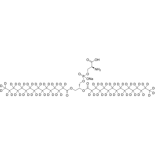 Sodium (2S,8R)-2-amino-8-[(2H31)hexadecanoyloxy]-5-hydroxy-11-oxo(12,12,13,13,14,14,15,15,16,16,17,17,18,18,19,19,20,20,21,21,22,22,23,23,24,24,25,25,26,26,26-2H31)-4,6,10-trioxa-5-phosphahexacosan-1-oate 5-oxide Structure