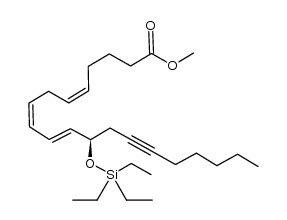 (R)-12-[(triethylsilyl)oxy]-5(Z),8(Z),10(E)-eicosatrien-14-ynoic acid methyl ester结构式