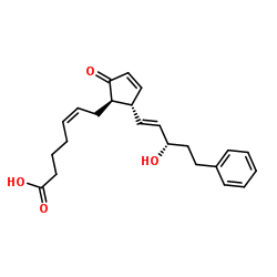 (5Z)-7-{(1R,2S)-2-[(3S)-3-羟基-5-苯基-1-戊烯-1-基]-5-氧代-3-环戊烯-1-基}-5-庚烯酸结构式