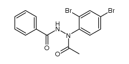 N-acetyl-N'-benzoyl-N-(2,4-dibromo-phenyl)-hydrazine Structure