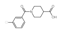 1-(3-氯苯甲酰基)哌啶-4-羧酸结构式