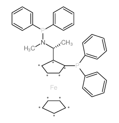 (S)-N-二苯基膦-N-甲基-1-[R-2-(二苯基膦)二茂铁]乙基胺结构式
