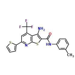 3-Amino-N-(3-methylphenyl)-6-(2-thienyl)-4-(trifluoromethyl)thieno[2,3-b]pyridine-2-carboxamide Structure