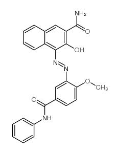(4Z)-4-[[2-methoxy-5-(phenylcarbamoyl)phenyl]hydrazinylidene]-3-oxonaphthalene-2-carboxamide Structure
