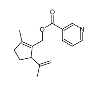(2-methyl-5-prop-1-en-2-ylcyclopenten-1-yl)methyl pyridine-3-carboxylate结构式