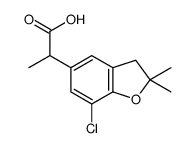 2,3-Dihydro-7-chloro-α,2,2-trimethyl-5-benzofuranacetic acid Structure