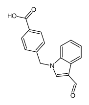 (9ci)-4-[(3-甲酰基-1H-吲哚-1-基)甲基]-苯甲酸结构式