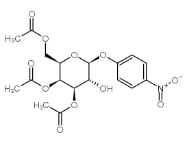 对硝基苯基3,4,6-三-O-乙酰基-β-D-吡喃半乳糖苷结构式