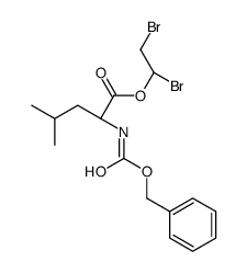 1,2-dibromoethyl (2S)-4-methyl-2-(phenylmethoxycarbonylamino)pentanoate结构式