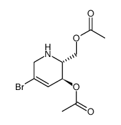 1,5-anhydro-2-bromo-2,3-dideoxy-4,6-di-O-acetyl-1,5-imino-β-D-erythro-hex-2-eno-pyranosyl结构式