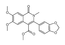 6,7-dimethoxy-4-methoxycarbonyl-N-methyl-3-(3',4'-methylenedioxyphenyl)-1-(2H)-isoquinolone Structure