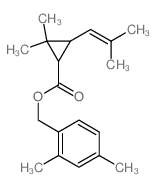 Cyclopropanecarboxylicacid, 2,2-dimethyl-3-(2-methyl-1-propen-1-yl)-, (2,4-dimethylphenyl)methylester Structure