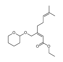 ethyl (Z)-3-[[(1'-oxacyclohex-2'-yl)oxy]methyl]-7-methylocta-2,6-dienoate结构式