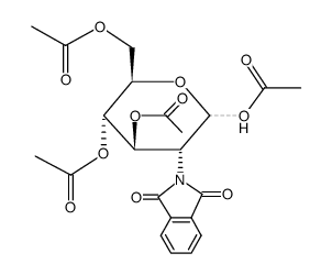 1,3,4,6-四-O-乙酰基-2-脱氧-2-苯二甲酰亚氨基-D-吡喃葡萄糖结构式