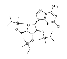 2-chloro-2',3',5'-tri-O-(isopropyldimethylsilyl)adenosine结构式