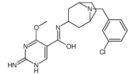 2-Amino-N-(8-(m-chlorobenzyl)-3-beta-nortropanyl)-4-methoxy-5-pyrimidi necarboxamide结构式