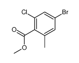 4-溴-2-氯-6-甲基苯甲酸甲酯结构式
