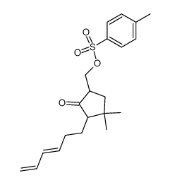 Toluene-4-sulfonic acid 3-((E)-hexa-3,5-dienyl)-4,4-dimethyl-2-oxo-cyclopentylmethyl ester结构式