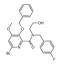 3-benzyloxy-4-methoxy-6-bromo-pyridine-2-carboxylic acid (4-fluoro-benzyl)-(2-hydroxy-ethyl)amide Structure