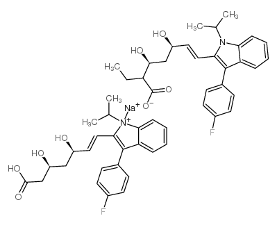 sodium,(E,3R,5S)-7-[1-ethyl-3-(4-fluorophenyl)indol-2-yl]-3,5-dihydroxyhept-6-enoate Structure