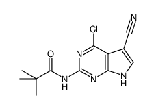 N-(4-chloro-5-cyano-7H-pyrrolo[2,3-d]pyrimidin-2-yl)pivalamide Structure
