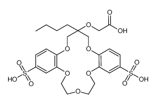 sym-n-butyl(bis<4(5)-sulfobenzo>-16-crown-5-oxy)acetic acid Structure